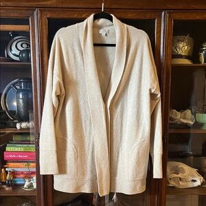 J. Crew Women's Beige Open-Front Cardigan